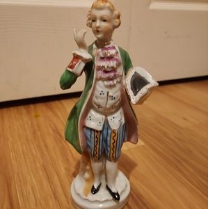 Vintage Ceramic Figurine Colonial Man Hand Painted Japan 8.5" F-E-R-N